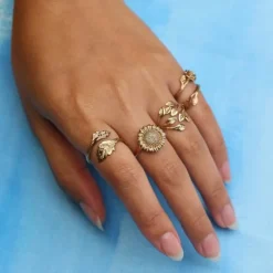 Bronzen ring bladeren