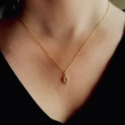 Gold filled halsketting met bronzen vulva