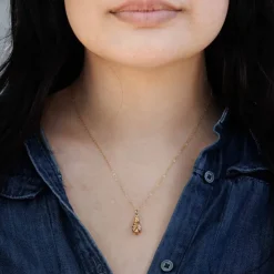 Gold filled halsketting met bronzen vleermuis