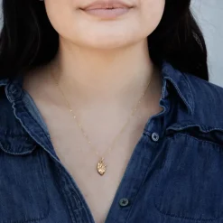 Gold filled halsketting met bronzen anatomisch hart