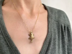 Gold filled halsketting met bronzen vogelbekdier