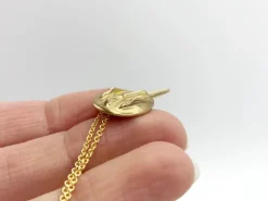 Gold filled halsketting met bronzen degenkrab