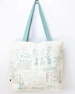 Schoudertas “Chemistry lab” (wit)