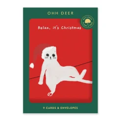 Set 9 kerstkaarten “Ken The Cat”