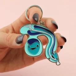 Sleutelhanger penis met glitterplasbuis