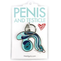 Sleutelhanger penis met glitterplasbuis