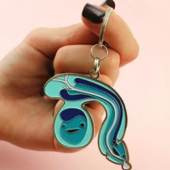 Sleutelhanger penis met glitterplasbuis