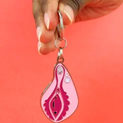 Sleutelhanger vulva met glitterclitoris
