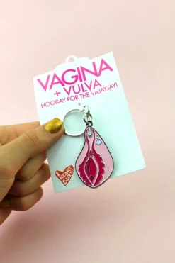 Sleutelhanger vulva met glitterclitoris