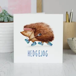 Wenskaart egel "Hedge jog"