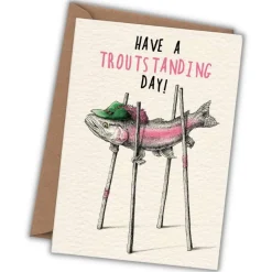 Wenskaart forel "Have a troutstanding day"