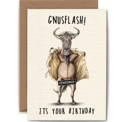 Wenskaart gnoe "Gnusflash"