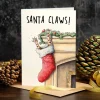 Wenskaart kerst "Santa Claws"