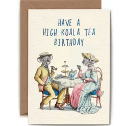 Wenskaart Koala "High Koala Tea Party"