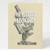 Wenskaart microscoop "Hey Good Looking"