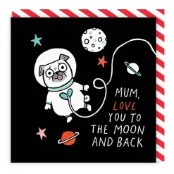 Wenskaart moederdag "Love You to the Moon and Back"