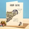 Wenskaart pinguïn “Good Luck”
