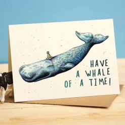 Wenskaart potvis "Whale of a time"