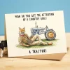 Wenskaart "A tractor"