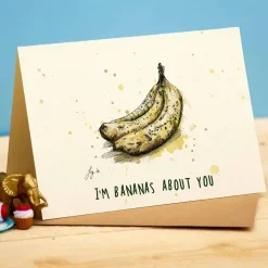 Wenskaart "Bananas about you"