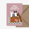 Wenskaart "Crazy cat lady starter kit"