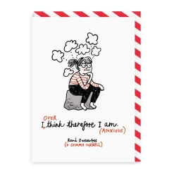 Wenskaart "I Overthink Therefore I am (anxious)"