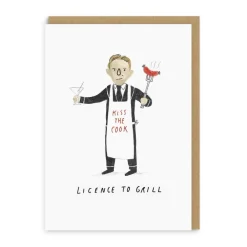 Wenskaart "License to grill"