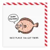 Wenskaart "Nice Plaice You Got There"