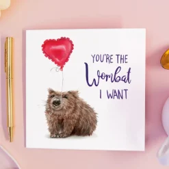 Wenskaart "You're the Wombat I Want"