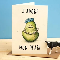 Wenskaart vaderdag "J'adore mon pear"
