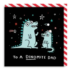 Wenskaart vaderdag "To a Dinomite Dad"