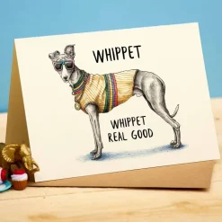 Wenskaart whippet "Whippet real good"