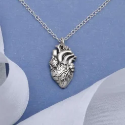 Zilveren halsketting anatomisch hart