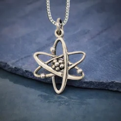 Zilveren halsketting atoom