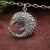 Zilveren halsketting pangolin