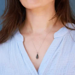 Zilveren halsketting vleermuis