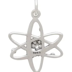 Zilveren oorbellen atoom