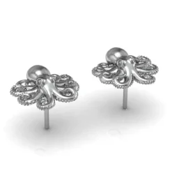 Zilveren oorbellen babyoctopus