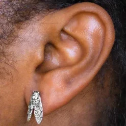 Zilveren oorbellen cicade