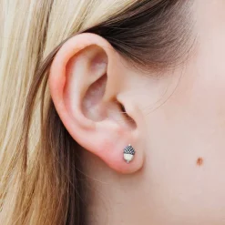 Zilveren oorbellen eikel