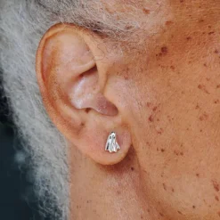 Zilveren oorbellen spoken (studs)