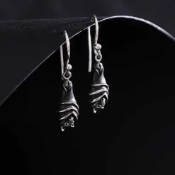 Zilveren oorbellen vleermuis (hangers)
