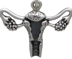 Zilveren oorbellen vulva & baarmoeder