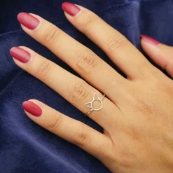 Zilveren ring kat