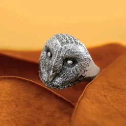 Zilveren ring kerkuil