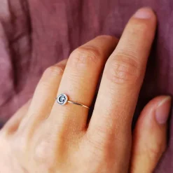 Zilveren ring maan en ster