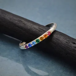 Zilveren ring regenboog