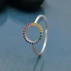 Zilveren ring regenboogcirkel