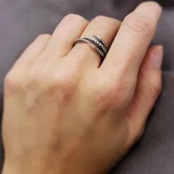 Zilveren ring vogelklauw