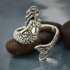 Zilveren ring zeemeermin